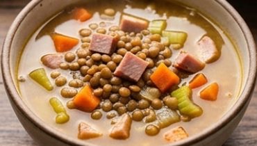 Linsensuppe mit geräucherter Pute