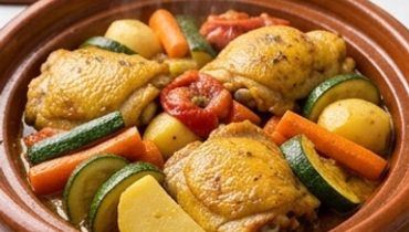 Hähnchen-Tajine mit Gemüse Hähnchen-Tajine mit Gemüse