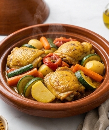Hähnchen-Tajine mit Gemüse