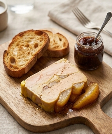 Foie-Gras-Terrine mit Birnen
