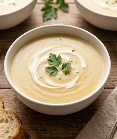 Milde Zwiebelcremesuppe