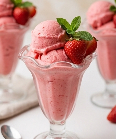 Ultra-cremiger Erdbeer-Frozen-Yogurt