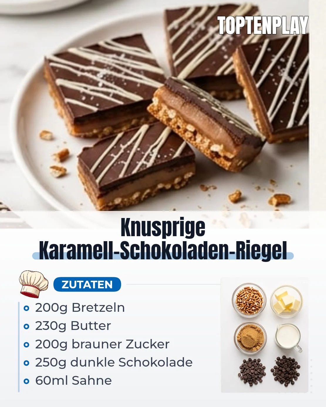 Knusprige Karamell-Schokoladen-Riegel