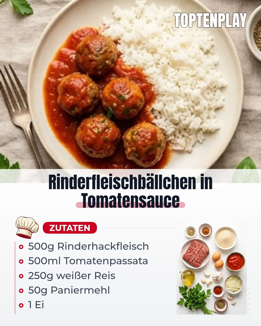 Rinderfleischbällchen in Tomatensauce