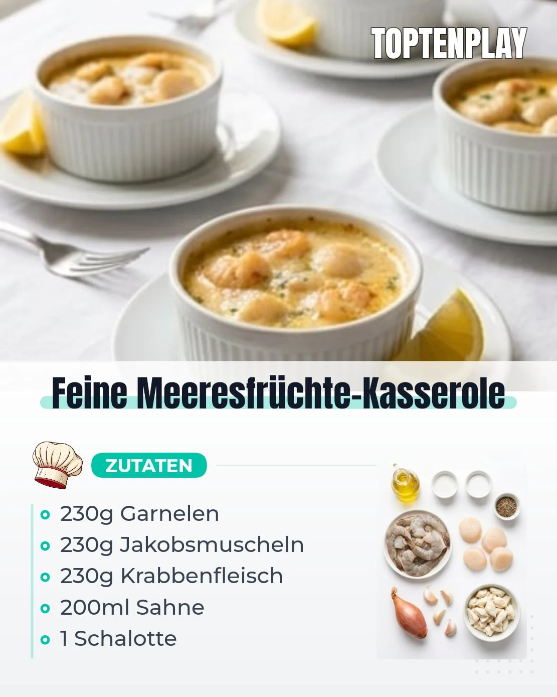 Feine Meeresfrüchte-Kasserole