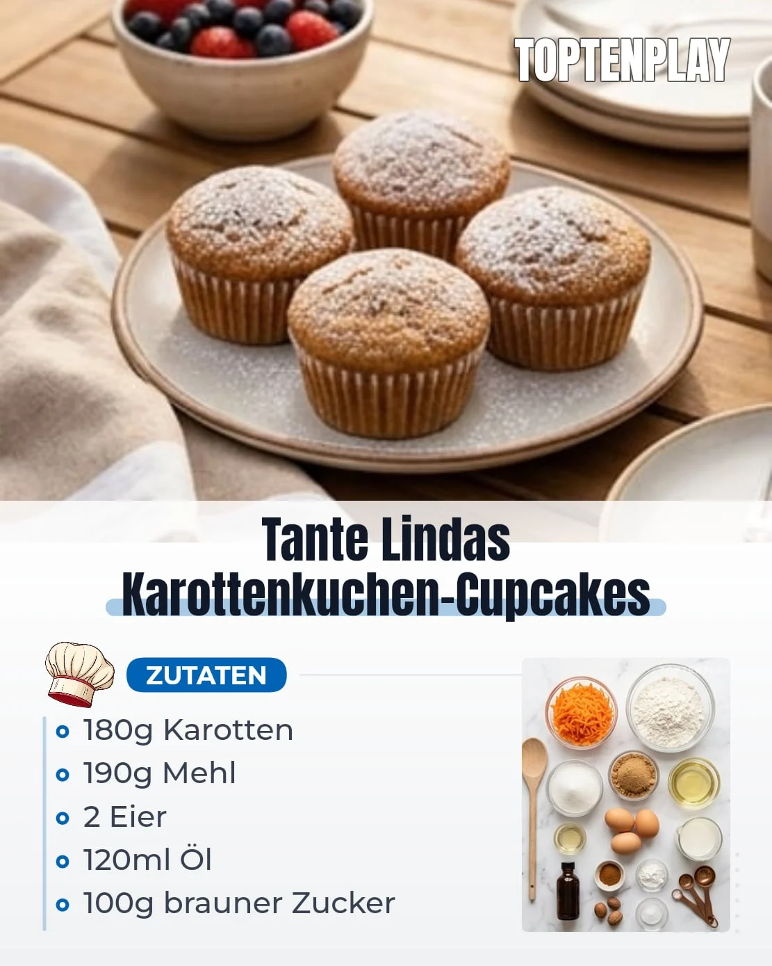 Tante Lindas Karottenkuchen-Cupcakes