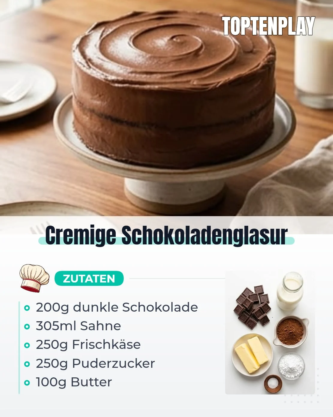 Cremige Schokoladenglasur