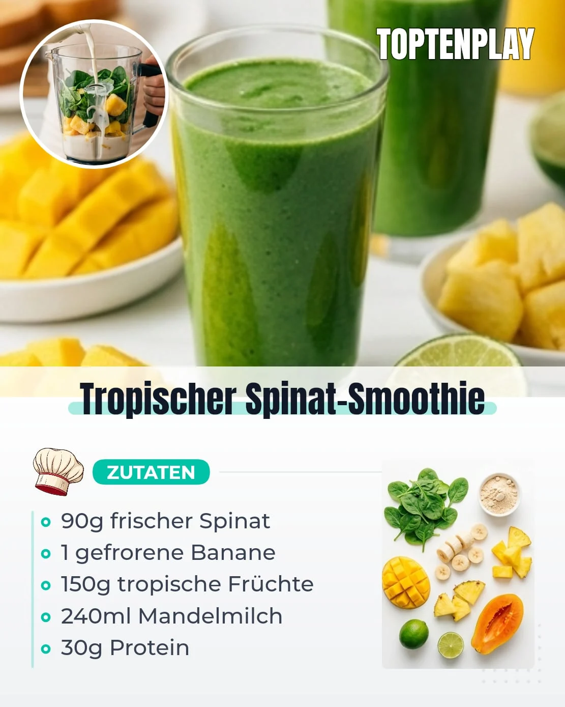 Tropischer Spinat-Smoothie