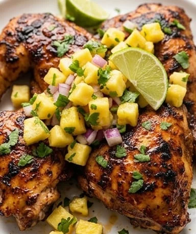 poulet-jerk-des-caraibes-avec-salsa-a-l-ananas cover