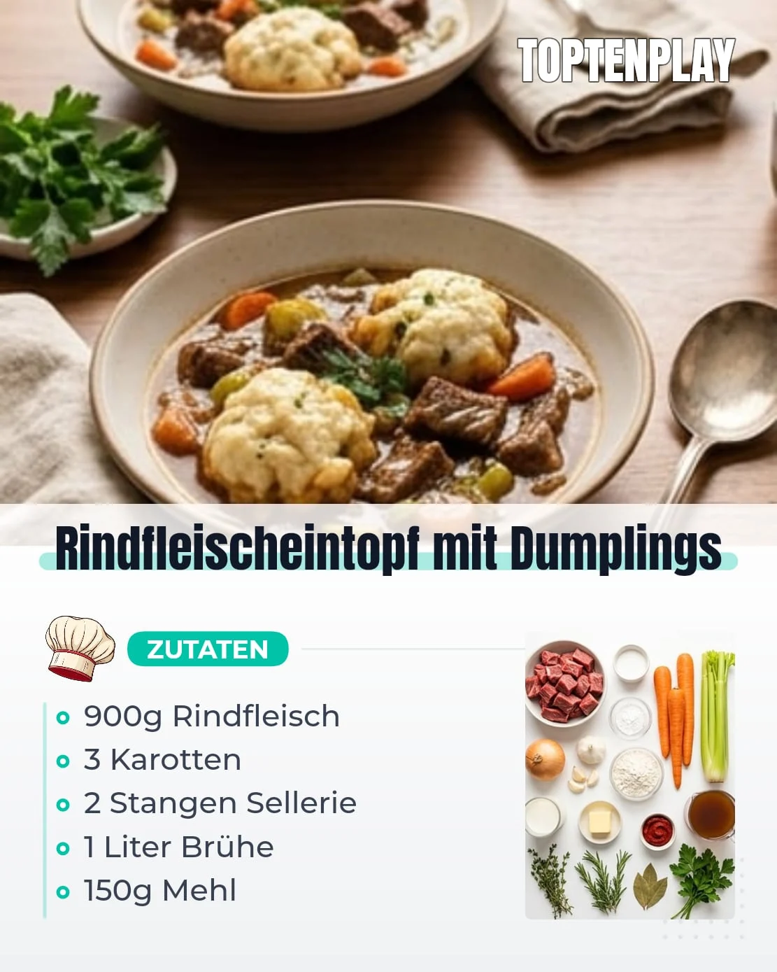 Rindfleischeintopf mit Dumplings