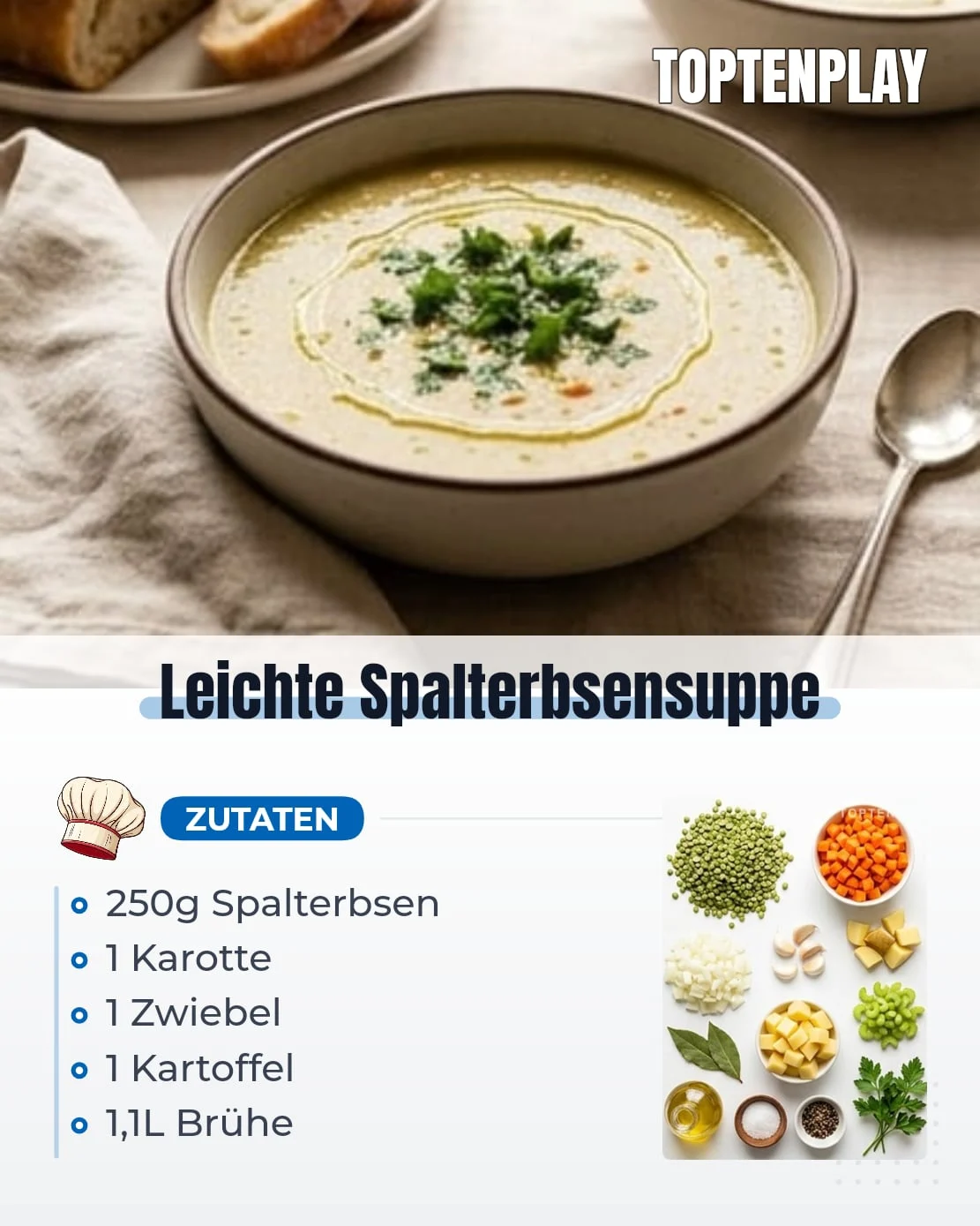 Leichte Spalterbsensuppe
