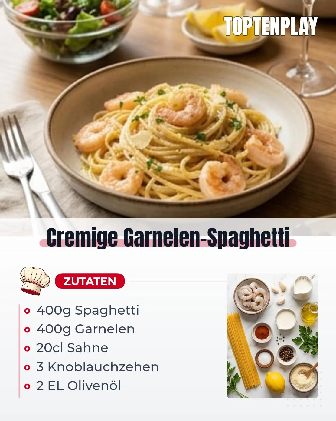 Cremige Garnelen-Spaghetti