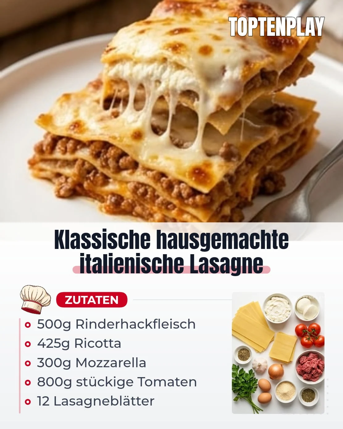 Klassische hausgemachte italienische Lasagne
