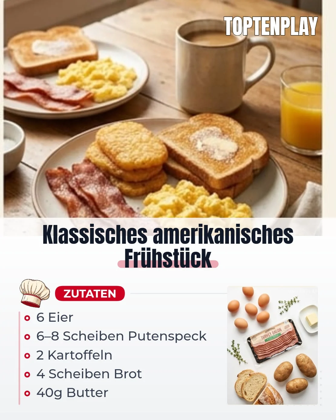 Klassisches amerikanisches Frühstück