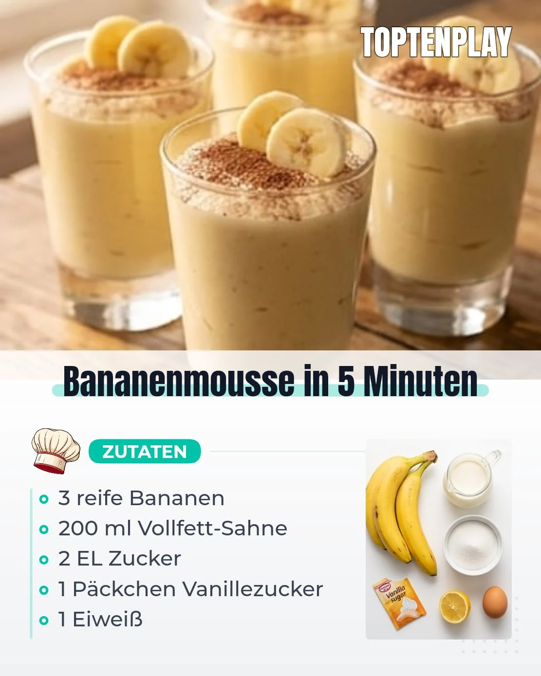 Bananenmousse in 5 Minuten
