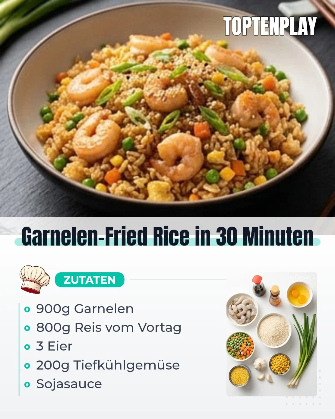 Garnelen-Fried Rice in 30 Minuten